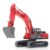 MUPOA Excavator Toy, Excavator Toy with Bucket Construction Truck, Pretend Play Construction Vehicle for Toddlers, Sand Box Beach Outdoor Play, Gift for Kids.(Red)