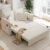 Mvpipi 3-in-1 Sleeper Sofa Bed(87″ Length),55.1″ W Couch Pull Out Bed with 6-Position Adjustable Backrest,Hidden Storage & USB for Living Room,Beige