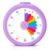 Mwellewm Visual Timer for Kids, 60 Minute Time Digital Pomodoro Timer Countdown with Silent Pause Function for Classroom Kitchen Study Cooking Meetings ADHD Rainbow Pattern(Circle Purple)