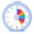 Mwellewm Visual Timer for Kids, 60 Minute Time Digital Pomodoro Timer Countdown with Silent Pause Function for Classroom Kitchen Study Cooking Meetings ADHD Rainbow Pattern(Circle Blue)