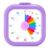 Mwellewm Visual Timer for Kids, 60 Minute Time Digital Pomodoro Timer Countdown with Silent Pause Function for Classroom Kitchen Study Cooking Meetings ADHD Rainbow Pattern(Square Purple)