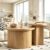 Mxtxmy Round Nesting Coffee Table Set of 2,Coffee Tables for Living Room,Round Coffee Tables with Wood Finish,Stackable Coffee Table Set,Rustic Sofa Side Table,Living Room Bedroom (Large Size)