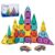 Mychblok Magnetic Tiles for Kids Mini Magnetic Building Tiles with 2 Cars, Travel Magnetic Tiles with Case,STEM Toys for School Acitivities, Magnets Construction Tile Toy Ages 3-8 Boys Girls