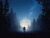Mysterious Bigfoot Silhouette Under Starry Night Sky Wooden Jigsaw Puzzle 1000 Pieces for Adults with Giant Full Moon and Pine Forest Perfect for Family Game Night Ideal Gift for Cryptozoology Lovers