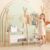 NACHES Small Kid Clothing Rack Wood Montessori Garment Rack for Toddler Baby Wardrobe Closet Compact Dress Up Storage Organizer Hanging Rod with Basket for Costume Princess Skirt Coat Bedroom Nursery