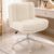 Nahenduo 26.4″ Wide Seat Vanity Chair with Wheel, Faux Alpaca Criss Cross Chair (Cream)