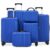 Nahenduo 6 Piece Luggage Set with TSA Lock & Side Hooks (Royal Blue)