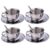 NASSMOSSE Kids Tea Set Heat-Resistant Stainless Steel Childrens Tea Set with 4 70ml Cup, 4 Saucer and Spoon for Girls and Boys