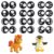 NBEADS 120 Pairs 6 Styles Felt Eyes for Crafts, Round Sew on Plush Animals Making Felt Eyes Craft Puppet Mouths Large Crochet for DIY Crochet Animal Making Craft, Black