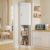NDOHCUO 70.3″ Tall Corner Cabinet, 4-Tier Corner Storage Cabinet with 2 Adjustable Shelves, Bathroom Cabinet with 2 Doors for Living Room, Kitchen, Bathroom, White