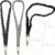 NEBURORA 3 Pcs Scrunchie Lanyards for ID Badges Black Stretchy Neck Lanyard