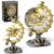 NecyBrik Dinosaur Skull Fossil Building Set, Jurassic Era T-Rex Globe Model, 360° Rotating with LED Light, STEM Educational Toy,Gifts for Boys and Girls Ages 8-12