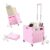 Nedcart Rolling Crate with Stair Climbing Wheels, Foldable Utility Cart with Detachable Lid & Telescoping Handle, Portable Rolling Cart Tote Basket for Teacher Upstairs Grocery Shopping