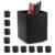 Nelmeel 10 Pack Plastic Foldable Black Pen Holder Pencil Holders Lightweight for Office Table Desk Storage (10, Black)