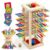 Nene Toys BALLFALL – Montessori Wooden Board Game for Kids Ages 3-9 – Educational Toy for Fine Motor Skills & Logical Thinking – Classic Family Tower Game with Colorful Sticks, Dice & Cards