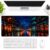 Neon Reflections On Historic Streets Large Extended Gaming Mouse Pad Desk Mat with Stitched Edges 16″x36″, Non Slip Rubber Base Waterproof Computer Mouse Mat for Gaming Office Home Workstation