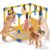 Nestly Yellow Puppy Play Gym with 8 Hanging Toys and Hammock