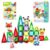 Nevzan 45PCS Mini Magnetic Tiles for Kids Ages 3-8, Travel Magnetic Building Blocks Set with 5 Cartoon Animal Figures, STEM Toys for Boys Girls, Portable Tin Case, Rabbit Panda Frog Fox Wolf
