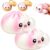 New Dumpling-Shaped Bubble Squeeze Ball, Rainbow Dumpling Stress Relief Ball with Steamer, Cute Anti-Anxiety Stress Relief Toy, Pink Tie-Dye Bouncy Table Toy (red)
