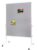 NEWPUTE Cork Felt Bulletin Board (Gray) on Wheels, 60 x 48 Inchse Large Reversible Notice Board, Aluminum Frame Double-Sided Foldable, Cork Board for Classrom