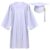 Newrara Graduation Gown Cap Tassel Set (XX-Large 57(6’0″-6’2″), White)