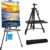 Newzealkids Artist Easel Stand Painting Stand Art Easel, 20″ to 61″ Art Easel for Painting Canvase & Displaying, Aluminum Adjustable Height Display Tripod with Portable Bag/Folding Keg/Apron.(Black)