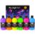 Nicpro 6 Colors Fluorescent Acrylic Paint Set 16.9oz, Glow in Black Light