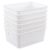 Nihenok 6-Pack Plastic Woven Storage Baskets, Kitchen Organizer Basket with Handles, Organizing Bin for Barthroom, Pantry, Classroom, Office, White