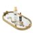 NIKKY HOME Vintage Gold Mirror Perfume Tray, Bow Vanity Tray 13″ L x 7″ W