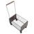 NIYANGLE Portable Library Cart with Swivel Wheels and Heavy Duty Load Capacity, Black Iron and Wood Rolling Book Cart with Pull Rod and High Sided Basket for Home and Library Organization