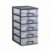 NonMiFyR Desktop Storage Drawer File Holder Document Organizer Box Cabinet Featuring PP Suitable for Workplace Home Desk, 3-Layer Black Frame With White Transparent Drawers