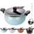 Nonstick Enamel Micro Pressure Pot with Glass Lid, Gas & Induction,8.45Qt，B