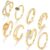 Non Tarnish Chunky Gold Rings for Women, 14K Gold Plated Dainty Stackable Cross Cubic Zirconia Ring Set, Knuckle Stacking Pinky Thumb Ring Statement Wedding Bands Jewelry Size 4.5-10 (Gold-gem rings, 7.5-8.5)