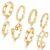 Non Tarnish Chunky Gold Rings for Women, 14K Gold Plated Dainty Stackable Cross Cubic Zirconia Ring Set, Knuckle Stacking Pinky Thumb Ring Statement Wedding Bands Jewelry Size 4.5-10 (Gold-diamond cross, 7.5-8.5)