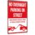 No Overnight Parking On Street Warning Vintage Metal Wall Art Signs