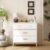 Nordic Style 3-Drawer Storage Cabinet, Modern White Chest of Drawers with Rose Gold Handles & Solid Wood Base, Small Space Organizer for Office, Kids Room, Nursery