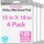 Nortix Sticky Easel Pads, Flip Chart Paper, 15 x18 inch, 30 Sheets/Pad, 4 Pads, Chart Paper for Teachers,Super Adhesive & Bleed-Resistant, Mini Self-Stick Easel Paper for Classroom/Office/Home