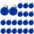 Nosiny 20 Pcs Cheer Faux Pom Pom Keychains Cheer Team Keychains Gifts Bulk Cheerleading Keyring Charm with Tassel for Cheer Team Sport Accessory(Blue)