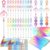 Nosiny 60 Pcs Beaded Keychain Kit Includes 20 Beadable Keychain Bar Colorful Metal DIY Multicolor Keychains Bars 20 Resealable Pouch Bag 20 Thank You Gift Cards for Keychains Crafts Jewelry Making