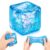 Nouysoc Ice Cube Squishies, Glitter Squishies Stress Cube with Blue Design, Sensory Fidget Tool for Stress Relief and Focus, Office Anxiety Management Tool, Portable Squeeze Stress Relief Cube