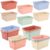 Novabright 12 Pcs Plastic Book Bins for Classroom, Back to School Supplies Library Cubby Bins Scoop Front Stackable Toy Storage Tubs Colorful Containers for Office Home Nursery Playroom Organization