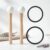 Nuanchu 4 Pcs Crystal Singing Bowl Mallet Bowl Striker and O Ring Set, Include 2 Rubber Head Wood Handle Mallet with 2 Rubber O Rings for Playing Crystal Singing Tool Buddhist Meditation Yoga
