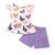 NUBEEHOHO Girl Summer Outfits Spring Clothes 4T 2-Piece Clothng Sets Animal Print Ruffle Sleeve Shirt and Purple Butterfly Shorts