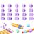 Numbered Pencil Toppers, 20Pcs Reusable Classroom Pencil Labels 1-20, Pencils Tracking Markers for Supply Stations and School Organization (Light purple)