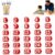Number Pencil Topper,Reusable Pencil Label,Pencil Tracking Marker，Red-30