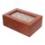 NUOBESTY Vintage Wooden Jewelry Box with Glass Window Flip Lid Brown
