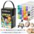 NuSoulra 36 Colors Acrylic Paint Markers, Automatic Ink Control Dual Tips Acrylic Marker Pens with Case, Waterproof No Bleed Marker for Paper, Rock, Wood, Glass, DIY & Art Craft Supplies