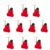 OATIPHO 10 Pcs Red Knit Hat Shape Keychain Pendant for Keys and Backpacks