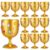 OBreezify 15 Pcs Medieval Gold Goblet DIY Gem Gold Plastic Wine Glasses with Gem Stickers 7 oz King Queen Chalice Wine Cup Medieval Party Decor for Wedding Champagne Toasting Carnival Drinking