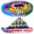 OBTANIM 600 Pcs Colorful Wooden Domino Blocks Set Tile Bulk Building Racing Stacking Games Educational Toys for Kids Birthday Party Favor
